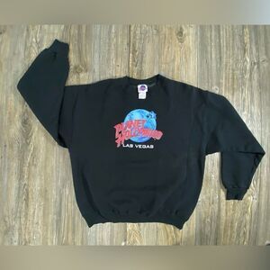 Vintage 90s Embroidered Crew Neck Sweatshirt Lg PLANET HOLLYWOOD Las Vegas, NV